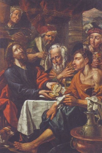 The Supper At Emmaus Oil Painting by Hendrick De Clerck