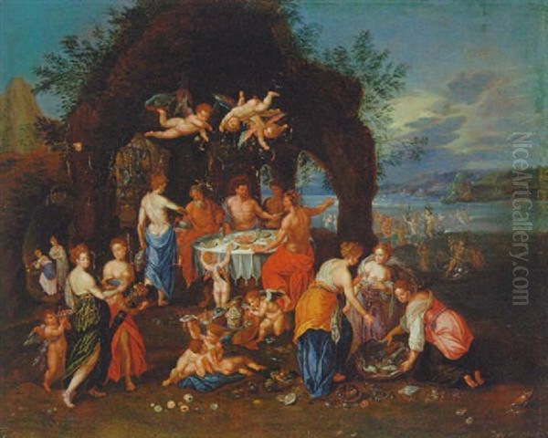 The Feast Of Achelous Oil Painting by Hendrick De Clerck