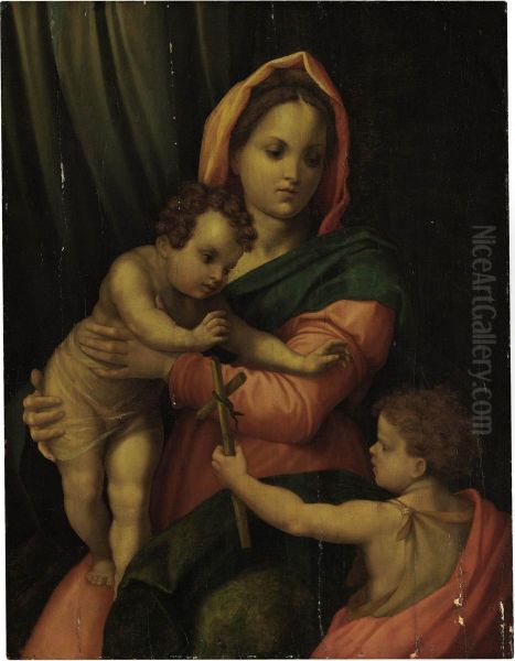 The Madonna And Child With The Young Saint John The Baptist Oil Painting by Andrea Del Sarto