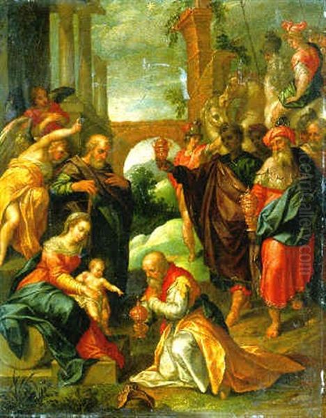 The Adoration Of The Magi Oil Painting by Hendrick De Clerck