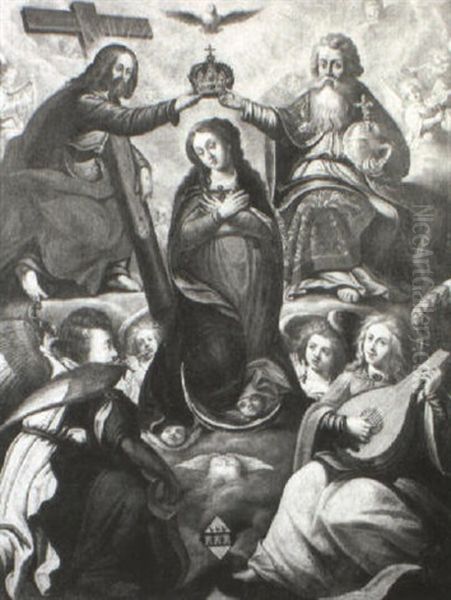 The Coronation Of The Virgin Oil Painting by Hendrick De Clerck