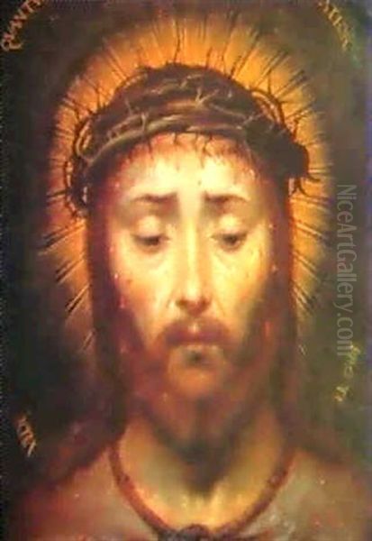 Tete De Christ Couronnee Oil Painting by Hendrick De Clerck