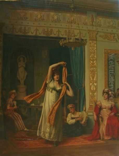 Le Pas Du Schall Oil Painting by Jacques Francois Camille Clere