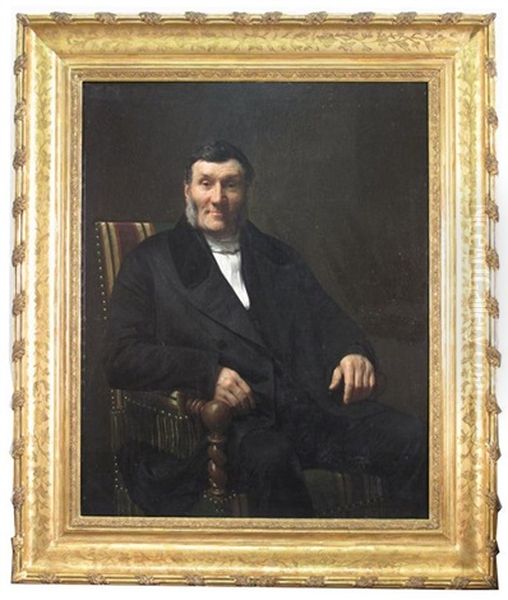 Portrait Of A Gentleman Seated Oil Painting by Jacques Francois Camille Clere