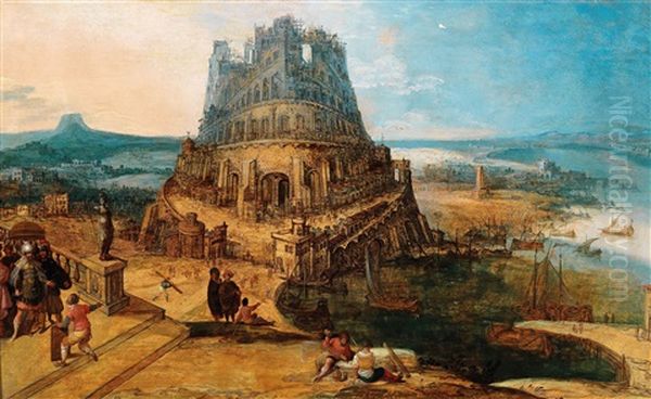 Weite Landschaft Mit Dem Turmbau Zu Babel Oil Painting by Hendrick van Cleve III