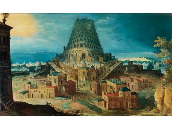 Der Turmbau Zu Babel Oil Painting by Hendrick van Cleve III