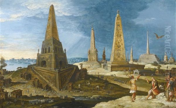 Nimrod Amongst The Monuments Oil Painting by Hendrick van Cleve III