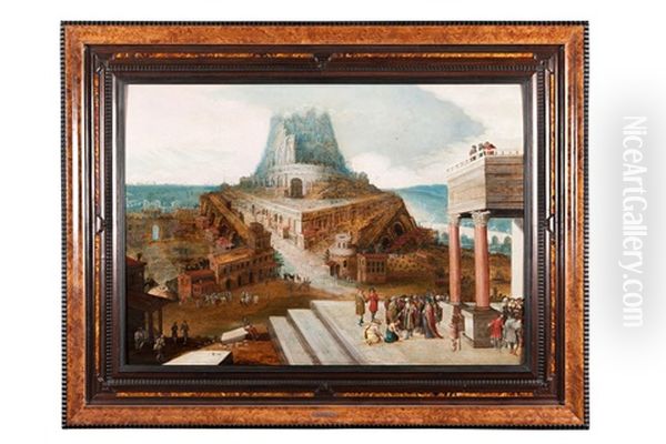 La Tour De Babel Oil Painting by Hendrick van Cleve III