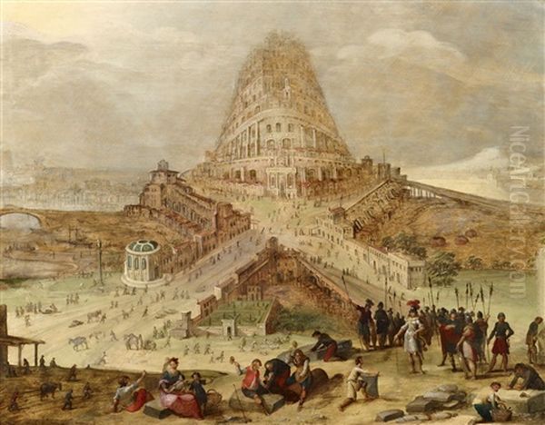 Der Turmbau Zu Babel Oil Painting by Hendrick van Cleve III