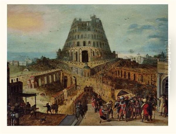 Anvers La Tour De Babel Oil Painting by Hendrick van Cleve III