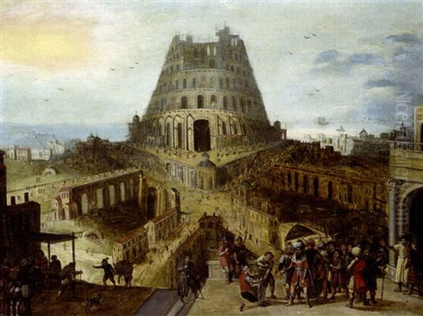 La Tour De Babel Oil Painting by Hendrick van Cleve III