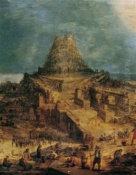 Der Turmbau Zu Babel Oil Painting by Hendrick van Cleve III