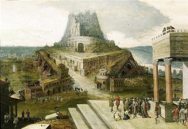 La Tour De Babel Oil Painting by Hendrick van Cleve III