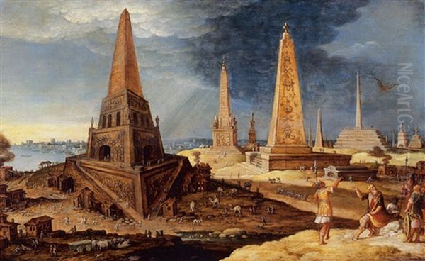 Nimrod Amongst The Monuments Oil Painting by Hendrick van Cleve III