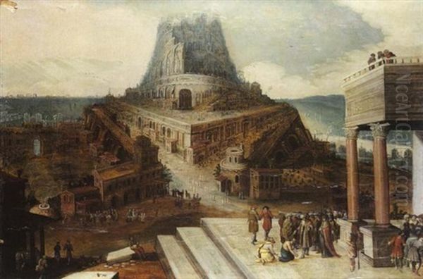 La Tour De Babel Oil Painting by Hendrick van Cleve III