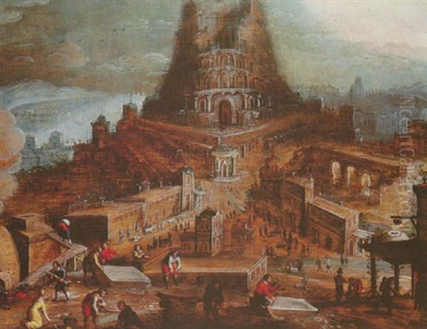 La Construction De La Tour De Babel Oil Painting by Hendrick van Cleve III