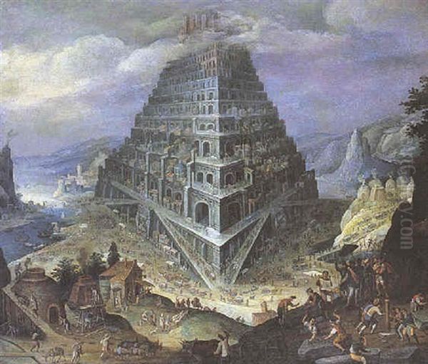 La Tour De Babel Oil Painting by Hendrick van Cleve III