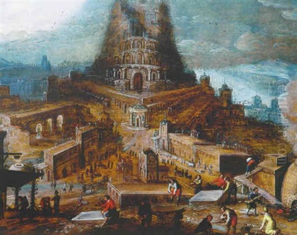 La Construction De La Tour De Babel Oil Painting by Hendrick van Cleve III