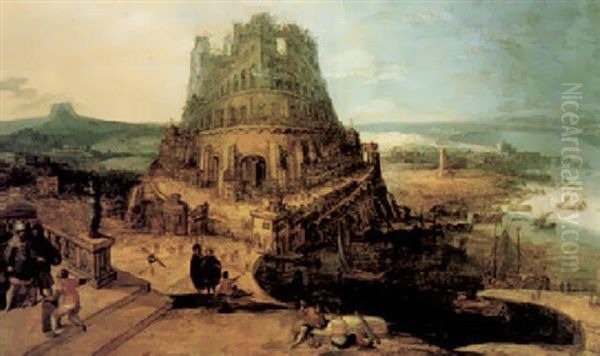 The Building Of The Tower Of Babel Oil Painting by Hendrick van Cleve III