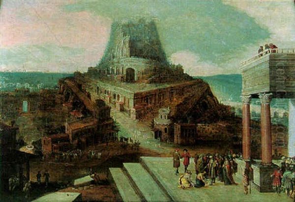 La Construction De La Tour De Babel Oil Painting by Hendrick van Cleve III