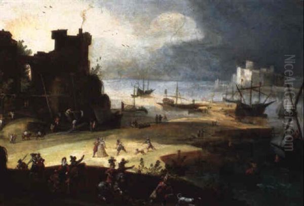 Paysage Anime Avec Marine Oil Painting by Hendrick van Cleve III