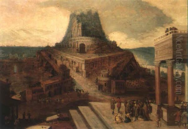 La Tour De Babel Oil Painting by Hendrick van Cleve III