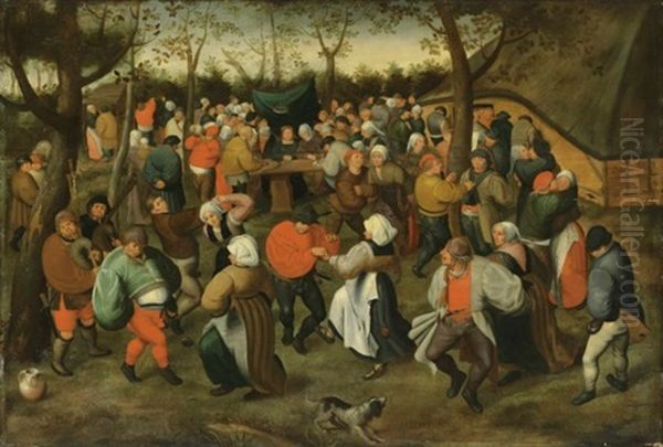 The Wedding Dance Oil Painting by Marten van Cleve the Elder