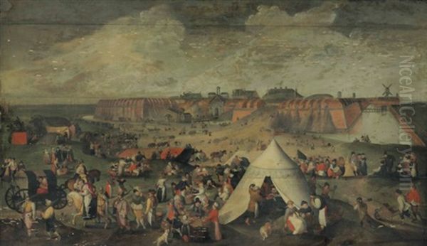 The Demolition Of The Citadel Of Antwerp Oil Painting by Marten van Cleve the Elder