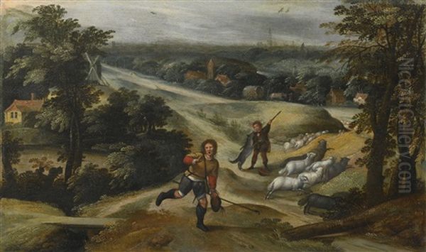 The Parable Of The Good Shepherd And The Hireling Oil Painting by Marten van Cleve the Elder