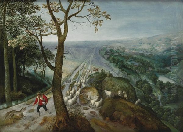 The Good Shepherd Oil Painting by Marten van Cleve the Elder