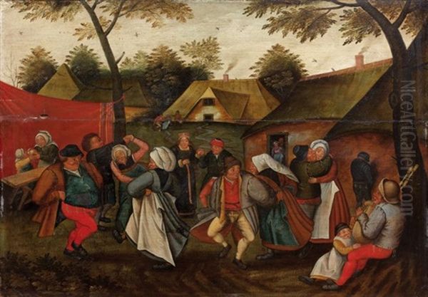 La Danse De La Mariee Oil Painting by Marten van Cleve the Elder