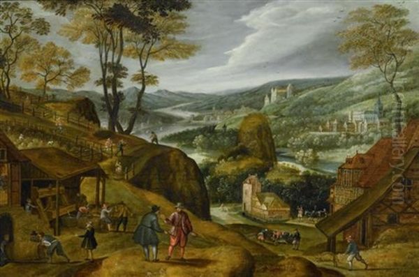 Grose Weinlese Oil Painting by Marten van Cleve the Elder