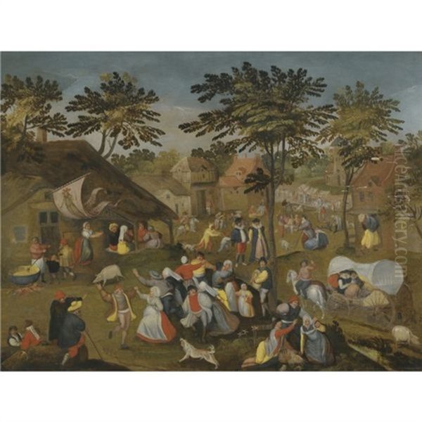 A Village Kermesse On St. George's Day Oil Painting by Marten van Cleve the Elder