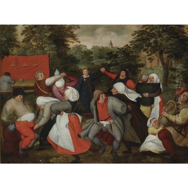 The Wedding Dance Oil Painting by Marten van Cleve the Elder