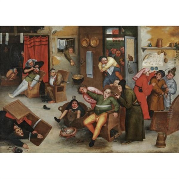 Extraction Of The Stone Of Folly Oil Painting by Marten van Cleve the Elder