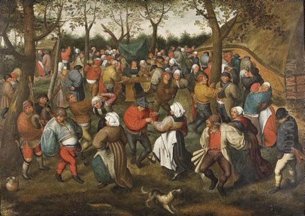 The Wedding Dance Oil Painting by Marten van Cleve the Elder