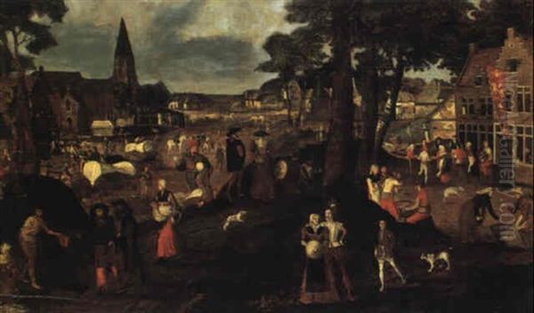 Saint Martin's Fest Oil Painting by Marten van Cleve the Elder