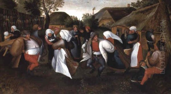 The Wedding Dance Oil Painting by Marten van Cleve the Elder