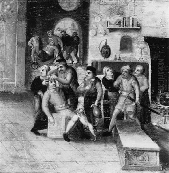 Scene De Taverne by Marten van Cleve the Younger