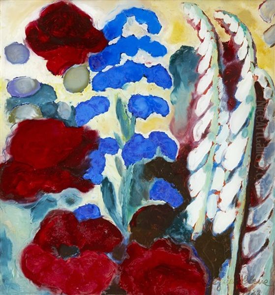 Sommarblommor Oil Painting by Agnes Cleve