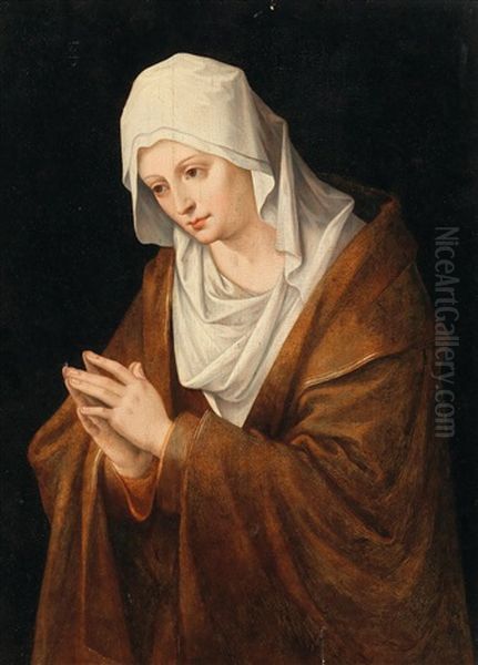 Our Lady Of Sorrows Oil Painting by Cornelis van Cleve