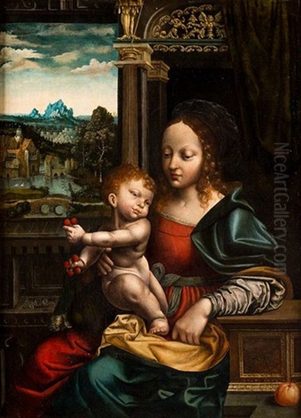 Virgen Con El Nino Oil Painting by Cornelis van Cleve