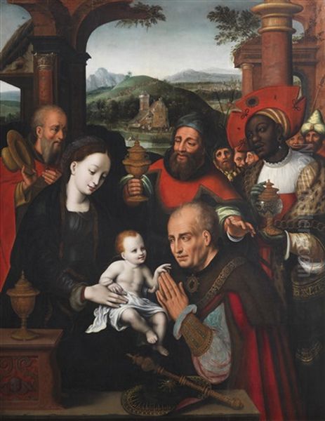 The Adoration Of The Magi Oil Painting by Cornelis van Cleve