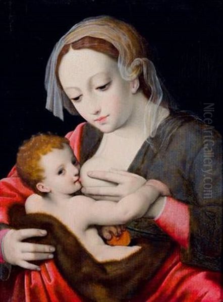 Vierge A L'enfant Allaitant by Cornelis van Cleve