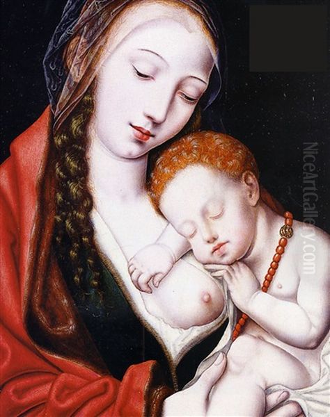 Vierge A L'enfant Oil Painting by Cornelis van Cleve