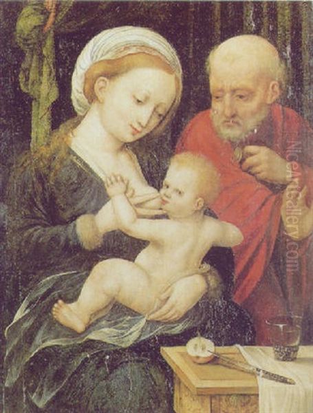 The Holy Family Oil Painting by Cornelis van Cleve