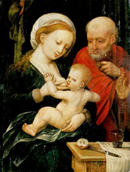 The Holy Family Oil Painting by Cornelis van Cleve