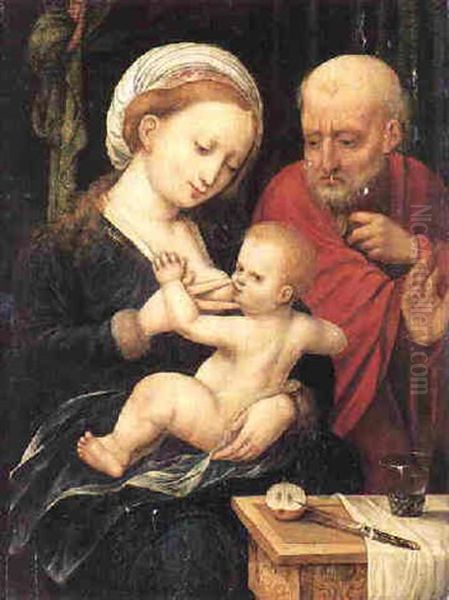 The Holy Family Oil Painting by Cornelis van Cleve