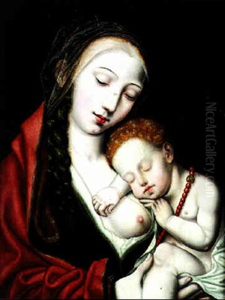 Vierge A L'enfant Oil Painting by Cornelis van Cleve