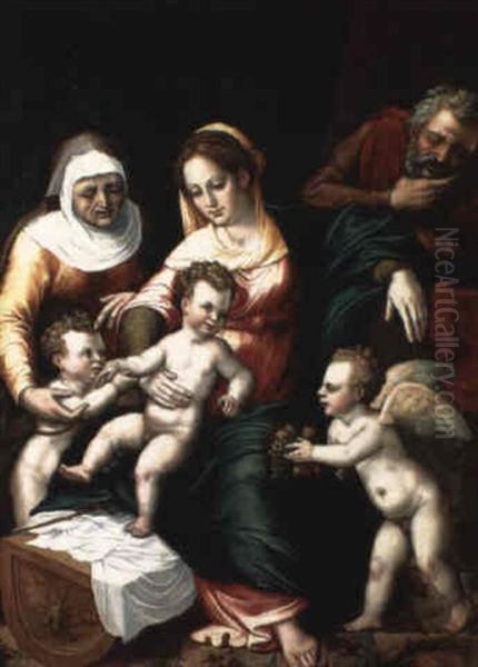 La Sainte Famille Oil Painting by Cornelis van Cleve